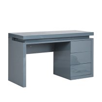 Emerson High Gloss Computer Desk In Grey With LED Lighting