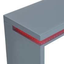 Emerson High Gloss Computer Desk In Grey With LED Lighting