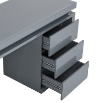 Emerson High Gloss Computer Desk In Grey With LED Lighting