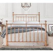 Alexander Metal Double Bed In Rose Gold