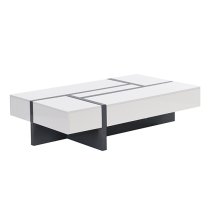 Storm High Gloss Storage Coffee Table In White And Grey