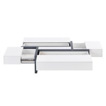 Storm High Gloss Storage Coffee Table In White And Grey