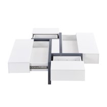 Storm High Gloss Storage Coffee Table In White And Grey