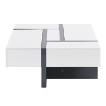 Storm High Gloss Storage Coffee Table In White And Grey