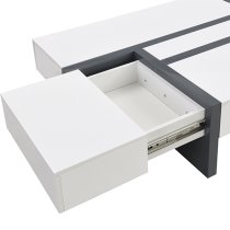 Storm High Gloss Storage Coffee Table In White And Grey