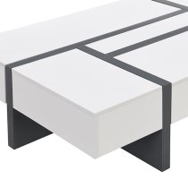 Storm High Gloss Storage Coffee Table In White And Grey