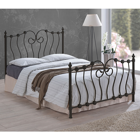 Inova Designer Metal Double Bed In Black