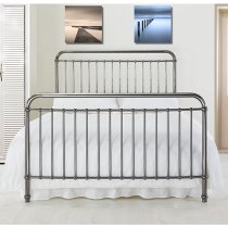 Rose Classic Metal King Size Bed In Black Nickel