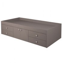 Valerie Kids Single Bed In Grey With 2 Doors And 4 Drawers