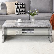 Momo High Gloss Coffee Table In Melange Marble Effect