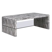 Momo High Gloss Coffee Table In Melange Marble Effect