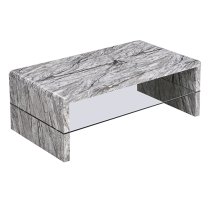 Momo High Gloss Coffee Table In Melange Marble Effect