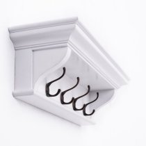 Allthorp Wooden Coat Rack In Classic White With 4 Hooks