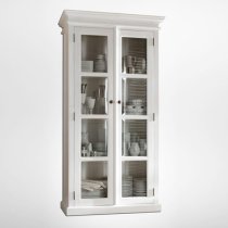 Allthorp Wooden Double Door Display Cabinet In Classic White