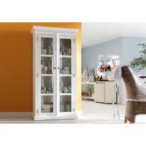 Allthorp Wooden Double Door Display Cabinet In Classic White