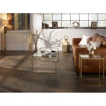 Megan Clear Glass Rectangular Coffee Table With Gold Legs