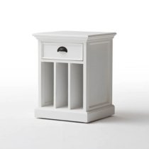 Allthorp Bedside Table With Dividers In Classic White