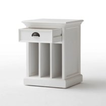 Allthorp Bedside Table With Dividers In Classic White