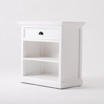 Porth Wooden BedsideTable With shelves In Classic White