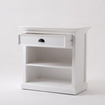 Porth Wooden BedsideTable With shelves In Classic White