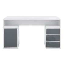 Florentine High Gloss Computer Desk In White And Grey