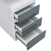 Florentine High Gloss Computer Desk In White And Grey