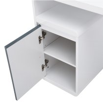 Florentine High Gloss Computer Desk In White And Grey