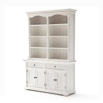 Proviko Wooden Bookshelf Hutch Cabinet In Classic White