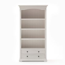 Proviko Wooden Bookcase With 2 Drawers In Classic White