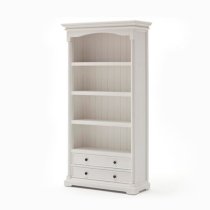 Proviko Wooden Bookcase With 2 Drawers In Classic White