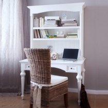 Proviko Secretary Computer Desk With Hutch In Classic White