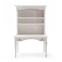 Proviko Secretary Computer Desk With Hutch In Classic White