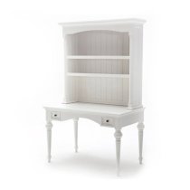 Proviko Secretary Computer Desk With Hutch In Classic White