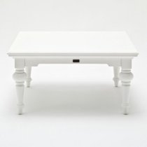 Proviko Square Wooden Coffee Table In Classic White