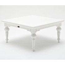 Proviko Square Wooden Coffee Table In Classic White