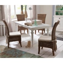 Proviko Wooden Dining Table In Classic White