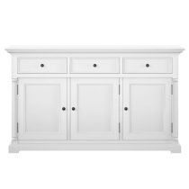 Proviko Wooden Classic Sideboard With 3 Doors In Classic White