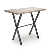 Brasilia Wooden Bar Table With Black Legs In Oak