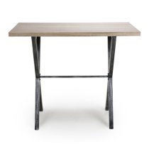 Brasilia Wooden Bar Table With Black Legs In Oak