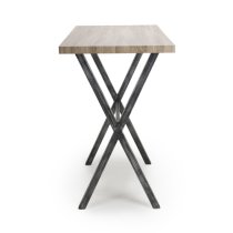 Brasilia Wooden Bar Table With Black Legs In Oak