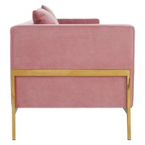 Minchin Upholstered Velvet 3 Seater Sofa In Pink