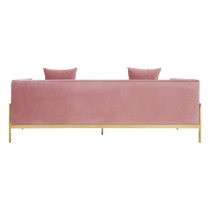 Minchin Upholstered Velvet 3 Seater Sofa In Pink