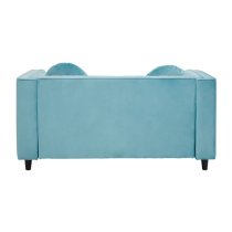 Lismore Upholstered Velvet 2 Seater Sofa In Midnight Green