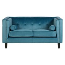 Felisen Upholstered Velvet 2 Seater Sofa In Blue