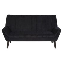 Savinos Upholstered Velvet 2 Seater Sofa In Black