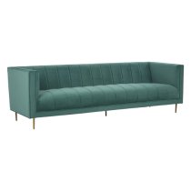 Otyliya Upholstered Velvet 3 Seater Sofa In Teal