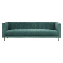 Otyliya Upholstered Velvet 3 Seater Sofa In Teal