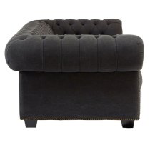 Lincolno Upholstered Fabric 3 Seater Sofa In Black