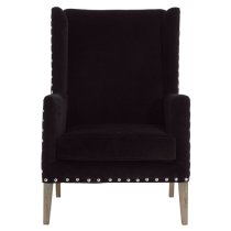 Kensick Fabric Armchair With Oak Legs In Black