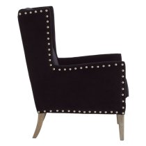 Kensick Fabric Armchair With Oak Legs In Black